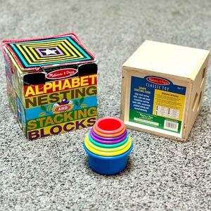 Melissa & Doug Toy Bundle – Shape Sorter, Alphabet Nesting Blocks, Stacking Cups
